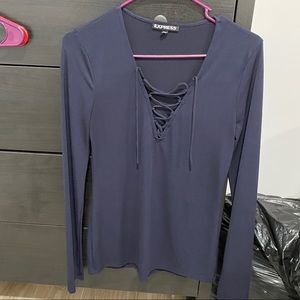 Express Navy Blue Sexy Shirt